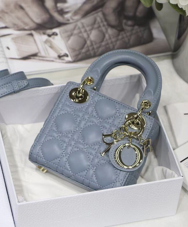 Christian Dior Micro Lady Dior Bag Blue